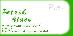 patrik alacs business card