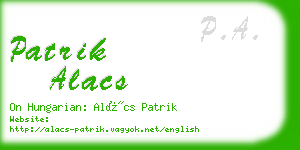 patrik alacs business card